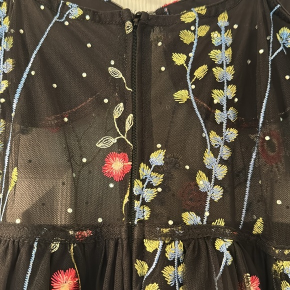 City Studio black with floral embroidery party/Prom/HoCo dress - Picture 6 of 8